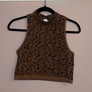 Cheetah mock neck